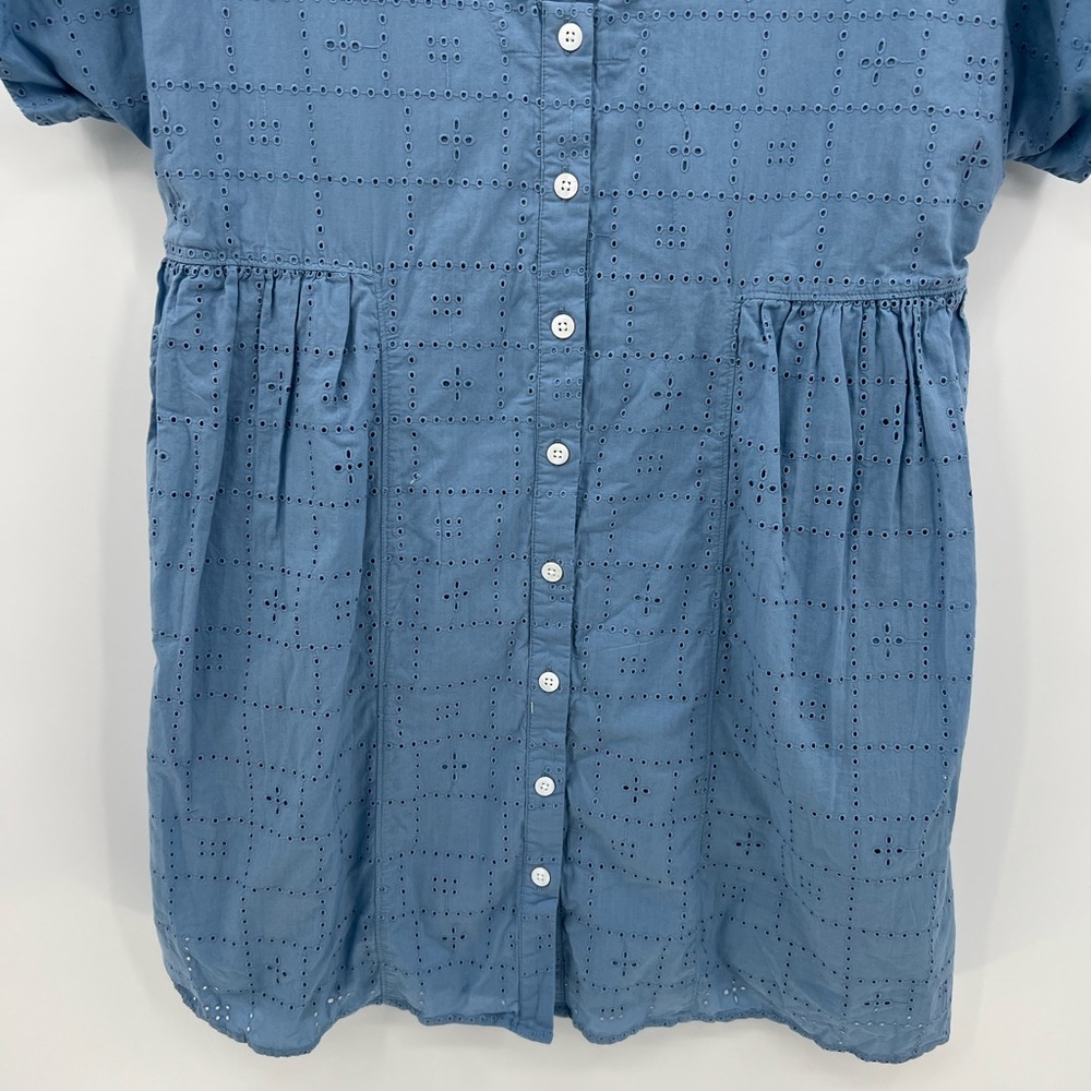 Madewell v-neck blue eyelet mini dress - Picture 7 of 12